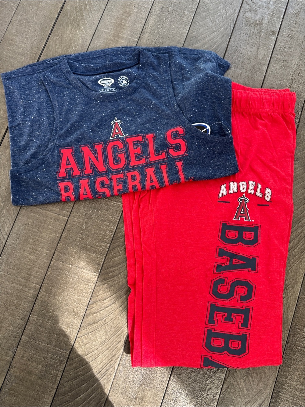 Angels Baseball Navy & Red Women's Pajama Set
